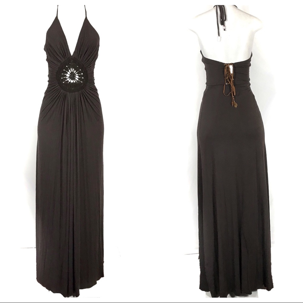 Sky Brand Maxi Dress Halter Festival Boho Spring Summer Resortwear Ibiza Party